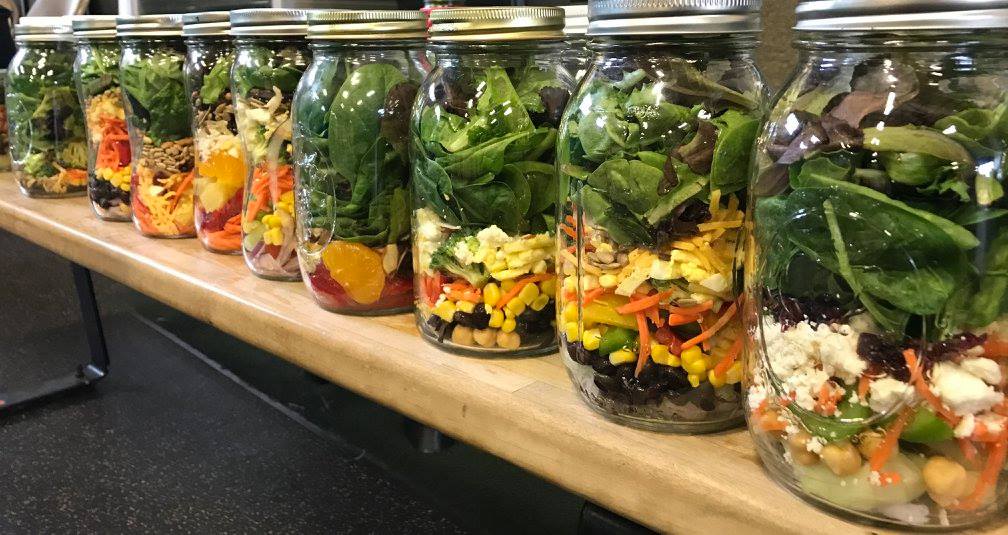 Pre-made salad jars