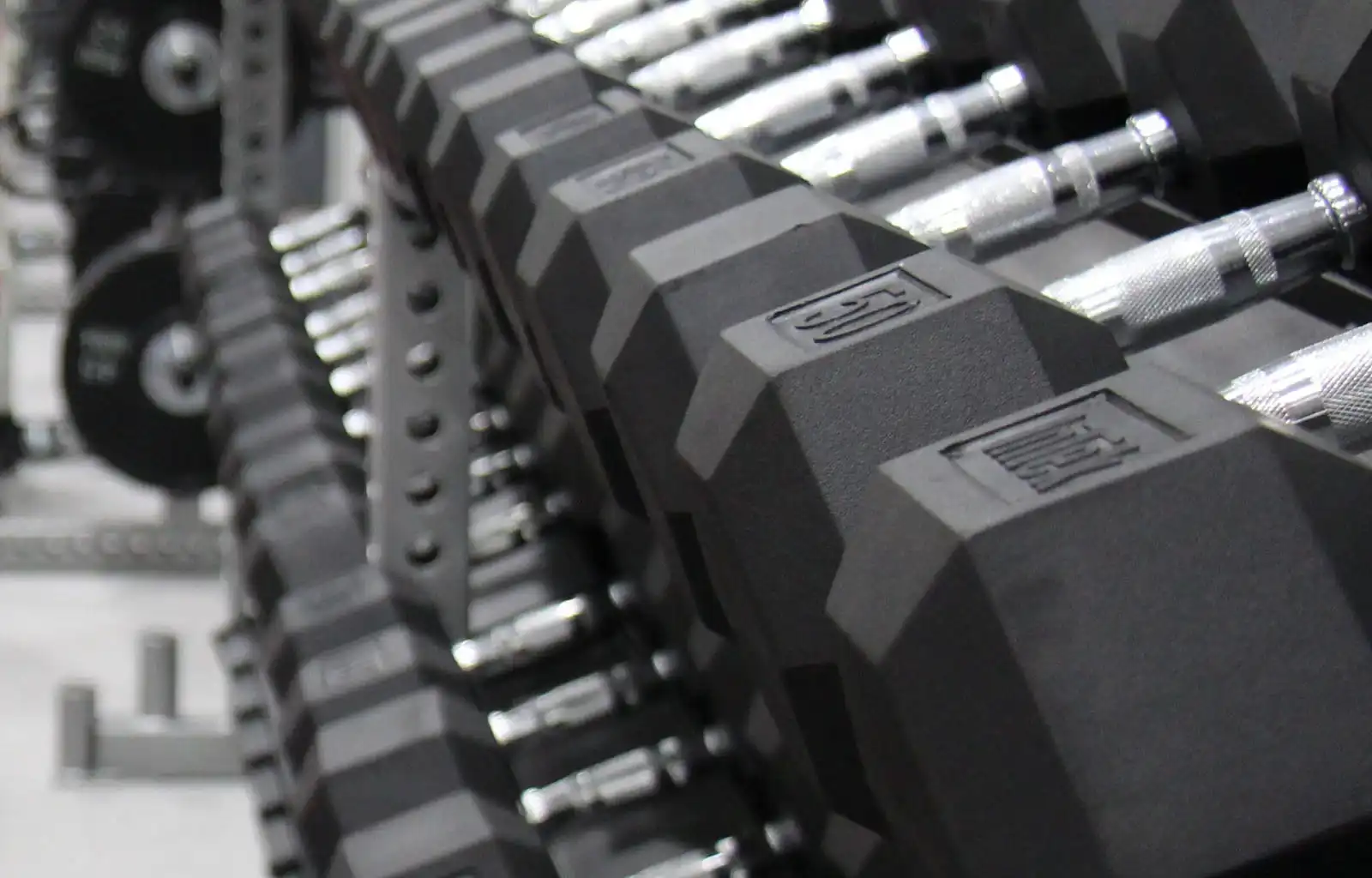 Rack of dumbbbells